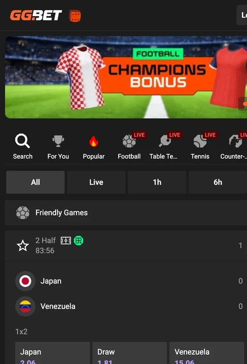 GGBET na ekranu mobitela